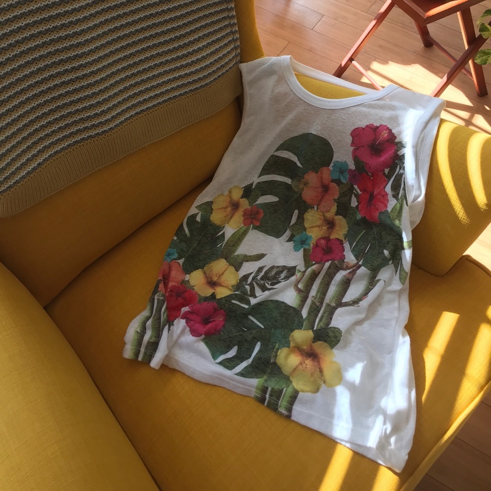 Zara Floral Print Shirt with one back